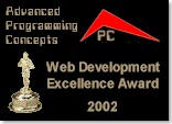2D-3D Inc. web site has won the Advanced Programming Concepts Web Design Excellence Award for 2002! Click here to read about it!